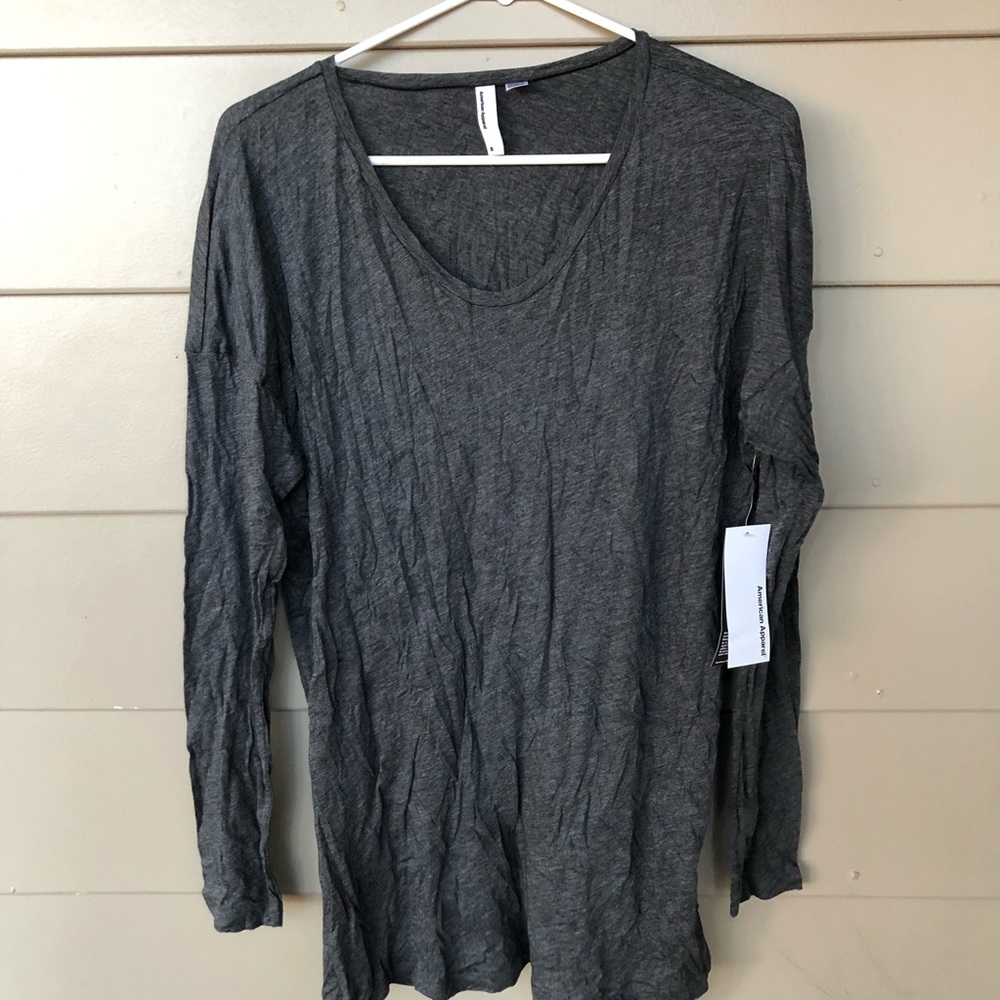 American Apparel cotton modal drop shoulder long sleeve tunic